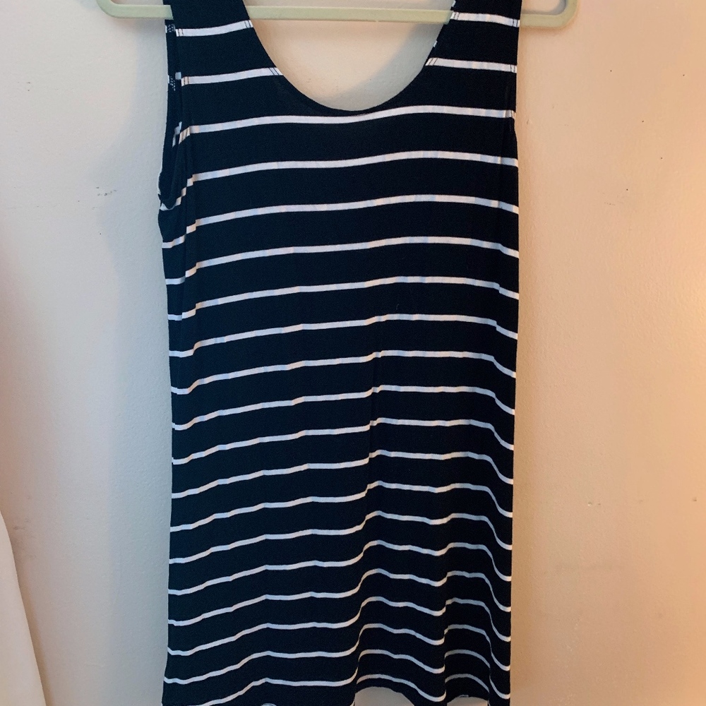 Casual black and white stripped dress